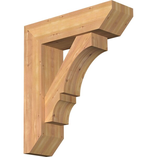Ekena Millwork Balboa Slat Smooth Bracket w/ Offset Brace, Western Red Cedar, 7 1/2"W x 26"D x 30"H BKT0806X26X30BOA06SWR - main